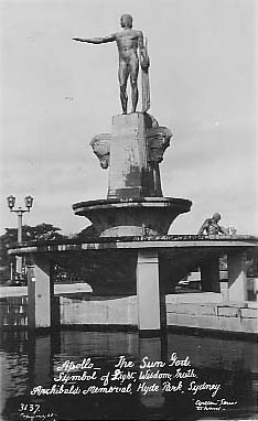 No 3137 Apollo statue Archibald Memorial in Hyde Park c 1932 ?