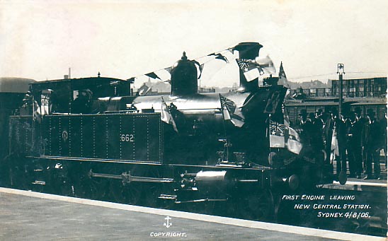 First Locomotive at new station 4th August 1906. Anchor series.